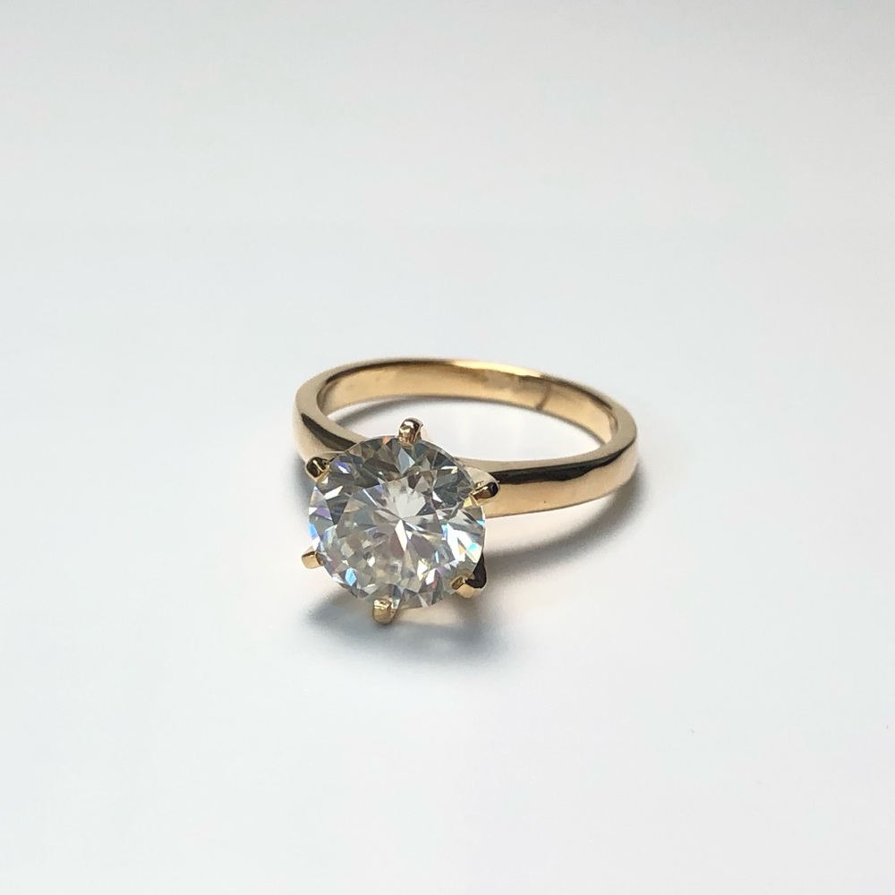 3Ct Huge Moissanite 6 Prong Setting Ring Size 7